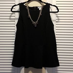 Black textured peplum top